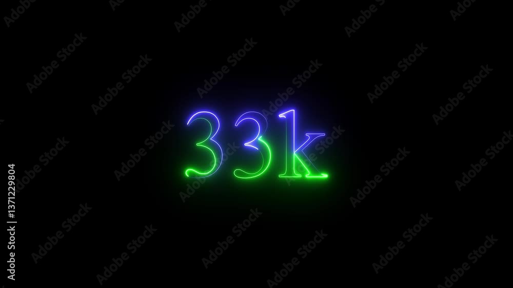 33K subscribers modern animation banner design
Glowing neon line with 33k Ultra technology icon isolated on black background . 33K subscribers modern animation banner design
Glowing neon line with 33k Ultra technology icon isolated on black background .