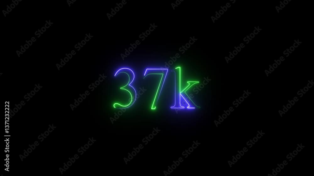 37K subscribers modern animation banner design
Glowing neon line with 37k Ultra technology icon isolated on black background . 37K subscribers modern animation banner design
Glowing neon line with 37k Ultra technology icon isolated on black background .