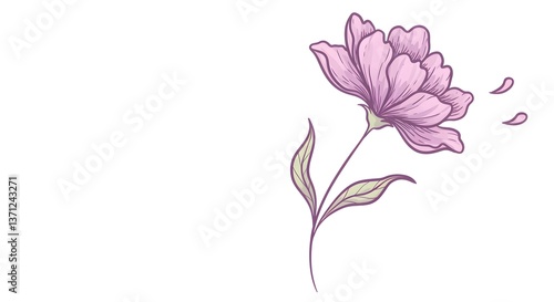 Wallpaper Mural Delicate flower illustration in pastel colors Torontodigital.ca