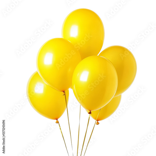 Wallpaper Mural Bright yellow balloons gently floating against a clean transparent background, perfect for celebrations and joyful occasions, yellow balloons isolated on transparent background Torontodigital.ca