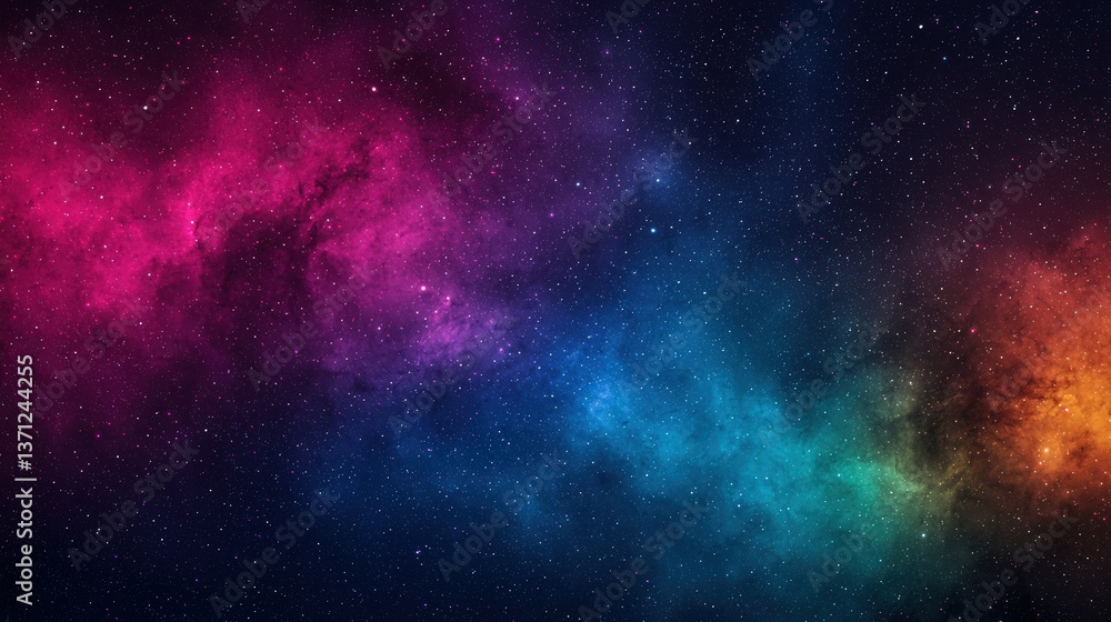 Fototapeta premium Colorful galaxy chaos a stunning cosmic display space digital art night sky wide-angle abstract beauty