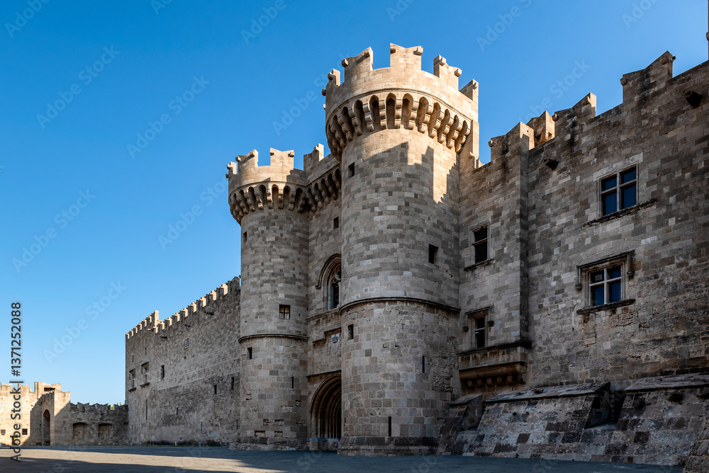 Rhodes - Palace of the Grand Master of the Knights of Rhodes in Medieval Rhodes Old Town Rhodes - Palace of the Grand Master of the Knights of Rhodes in Medieval Rhodes Old Town