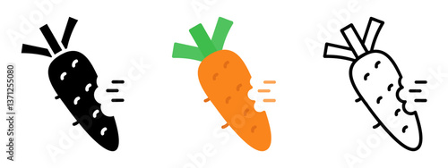 Carrot Icon, Collection Of Line, Glyph, Flat, Collection of line, Glyph, Flat Icon Set
