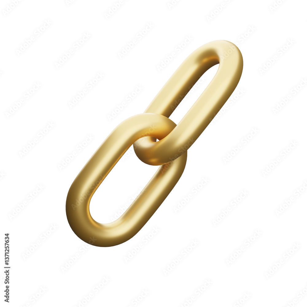 Obraz premium Gold link right view icon 3D Render