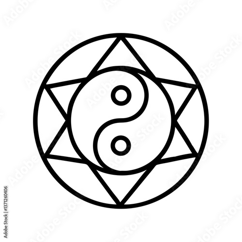 Yin Yang Symbol Icon for Balance, Spiritual Concepts, or Holistic Design Themes