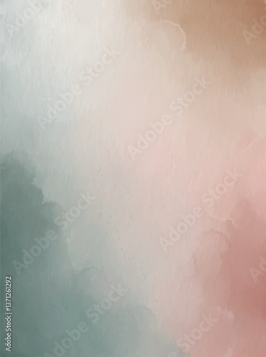 Abstract Watercolor Painting in Pastel Aquamarine