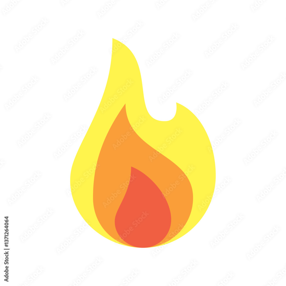 Fire flame icon vector image with white background Fire flame icon vector image with white background