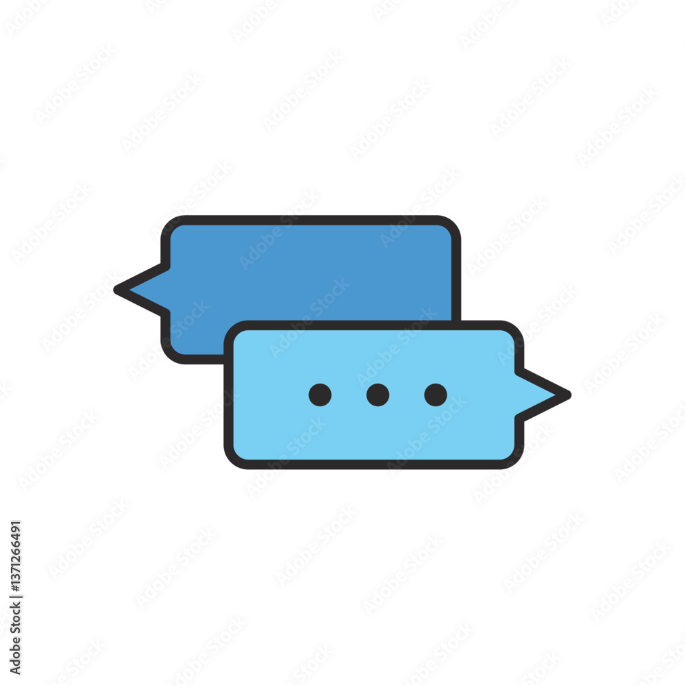 Flat Vector Chat Bubbles Icon in Blue – Messaging and Communication Symbol for Text Conversation, Online Chat, and Social Media Interaction Flat Vector Chat Bubbles Icon in Blue – Messaging and Communication Symbol for Text Conversation, Online Chat, and Social Media Interaction