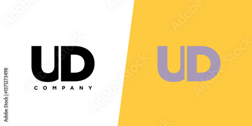 Letter U and D, UD logo design template. Minimal monogram initial based logotype.