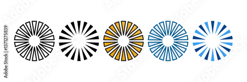 Sunburst Icon Set Multiple Style Collection