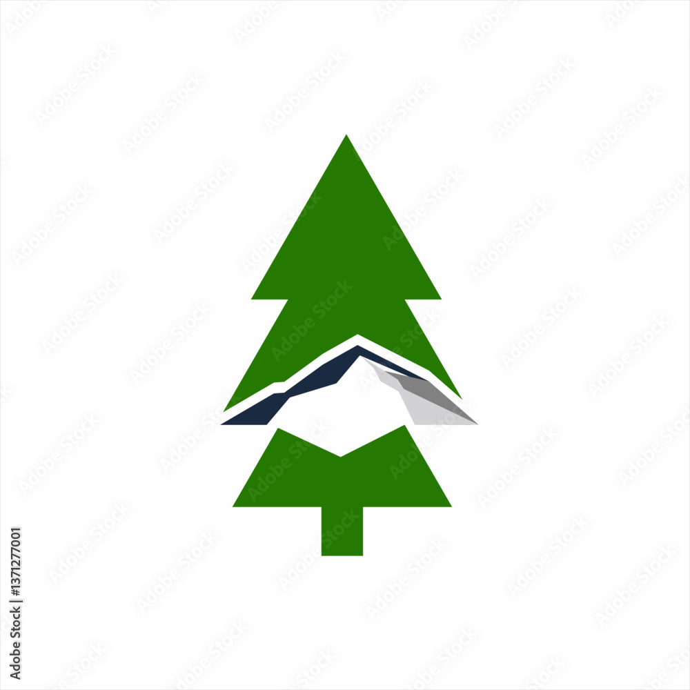 Christmas element design with pine tree and iceberg illustration. Christmas element design with pine tree and iceberg illustration.