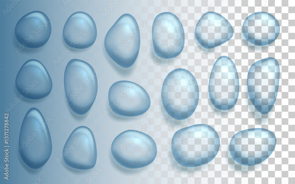 Vector Water drops on glass. Rain drops on transparent background Vector Water drops on glass. Rain drops on transparent background