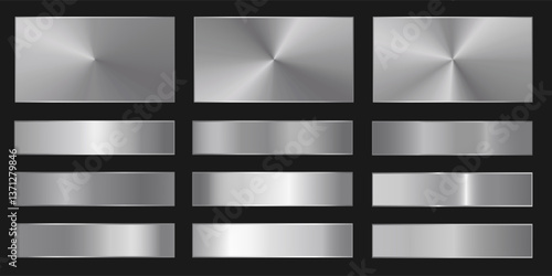 Silver background texture vector icon seamless pattern. Light, realistic, elegant, shiny, metallic and silver gradient illustration. Mesh vector. Design for frame, ribbon, coin, abstract