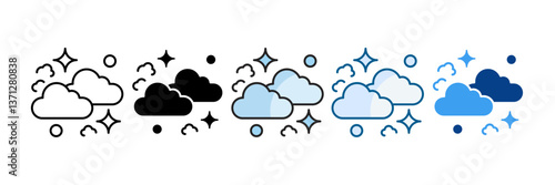Nebula Cloud Icon Set Multiple Style Collection