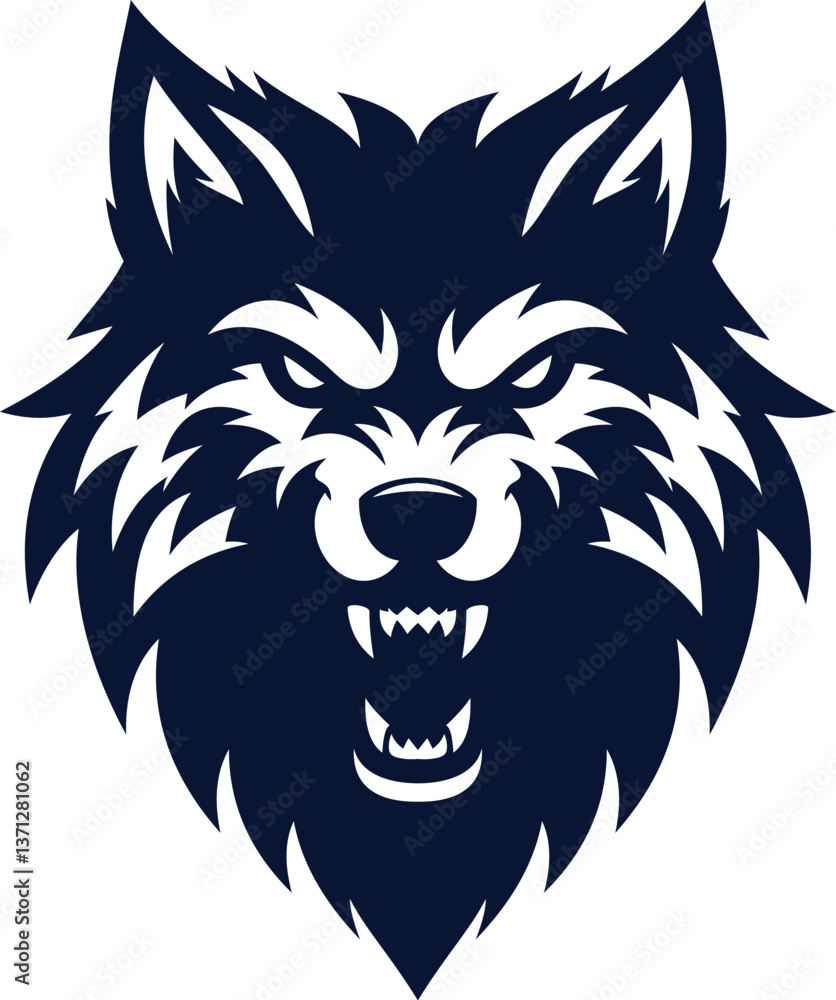 Fototapeta premium Wolf Head Vector Logo Aggressive Mascot Design