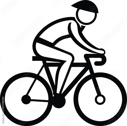 Person riding bicycle silhouette, silhouette of a person riding a bicycle, man on bicycle silhouette vector illustration 