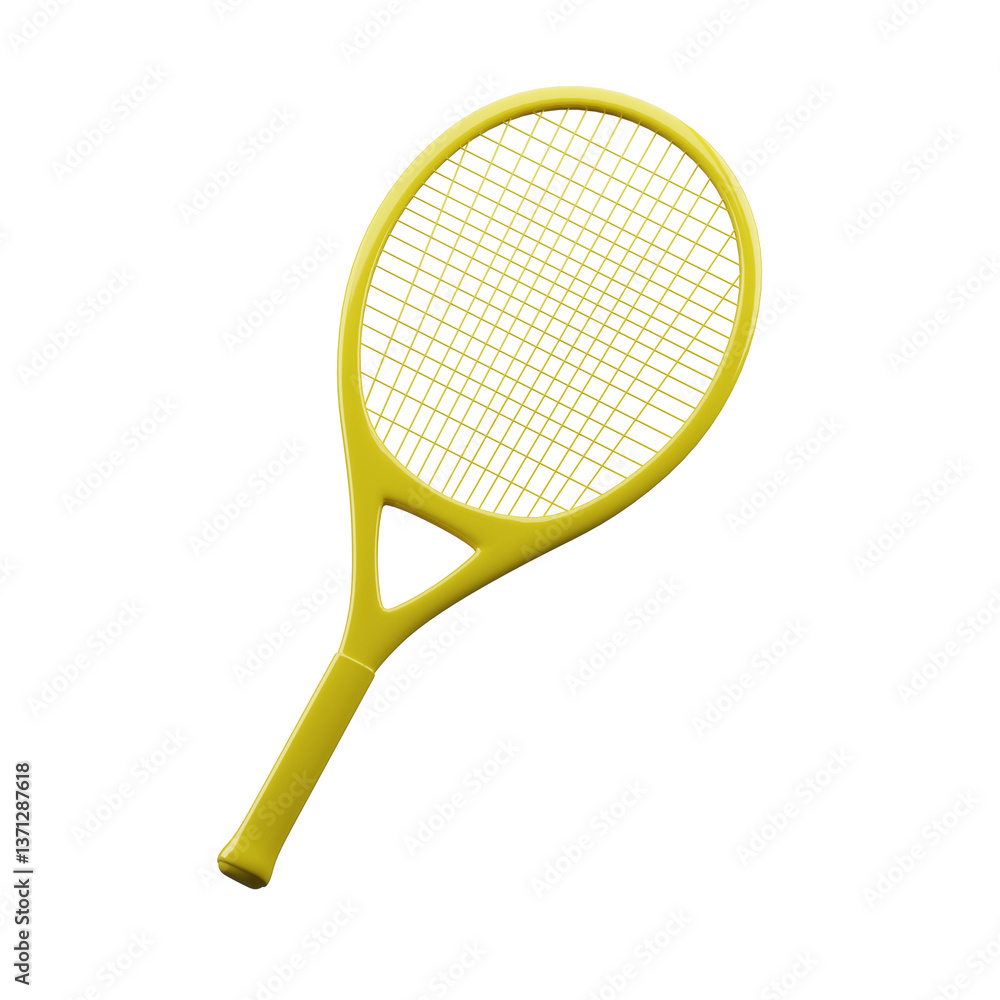 Yellow tennis racket 3D Render Yellow tennis racket 3D Render