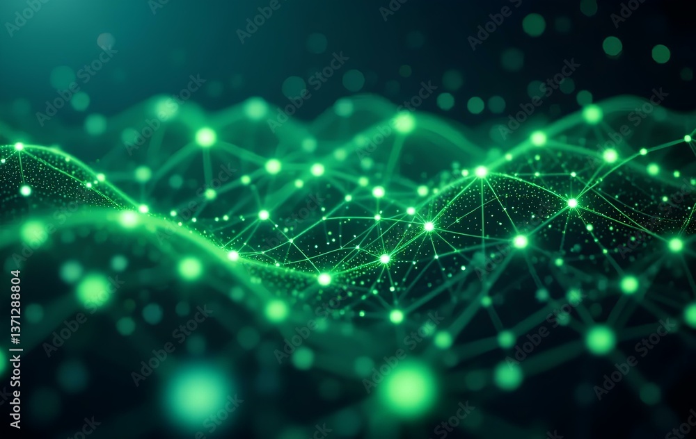Obraz premium Machine Learning Green AI Network Connectivity