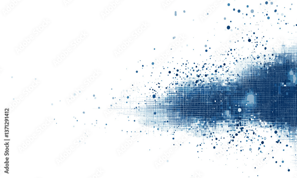 Abstract blue digital splatter with grid and particle effects vector Abstract blue digital splatter with grid and particle effects vector