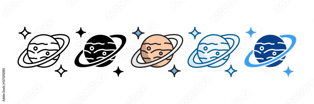 Fototapeta premium Mercury Orb Icon Set Multiple Style Collection