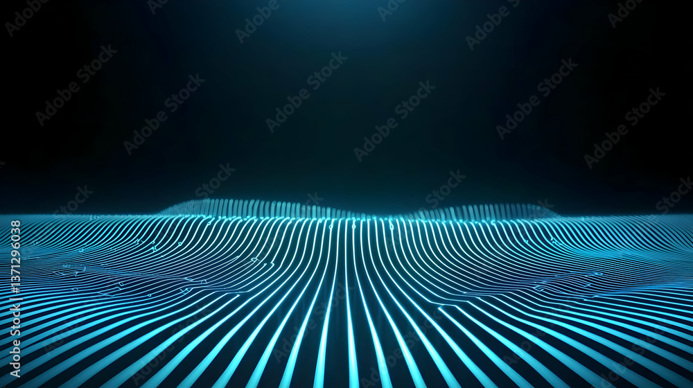 Naklejka premium Abstract Glowing Blue Digital Lines Pattern