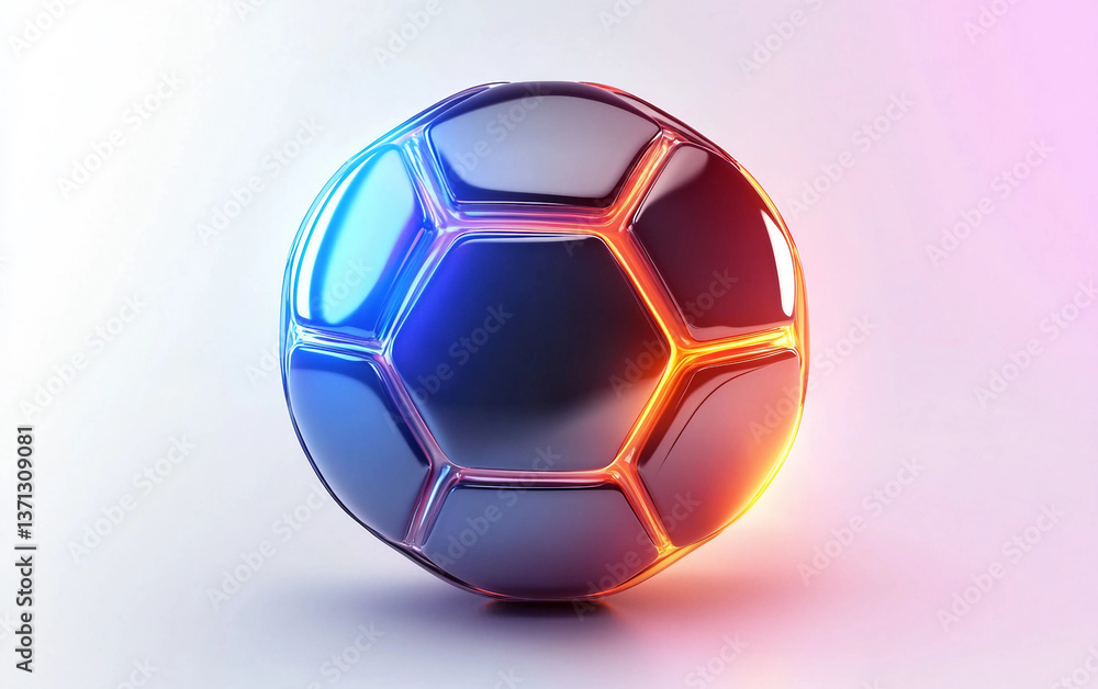 Fototapeta premium Sleek and Powerful Soccer Badge Featuring a Metallic Shield Isolated On White Background.