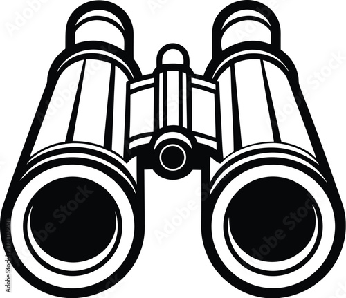 Binocular field glasses silhouette, binocular field glasses flat icon 