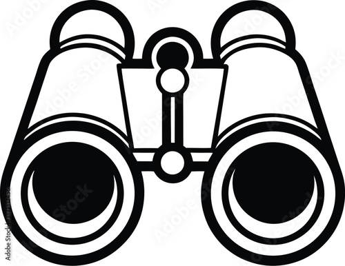 Binocular field glasses silhouette, binocular field glasses flat icon 