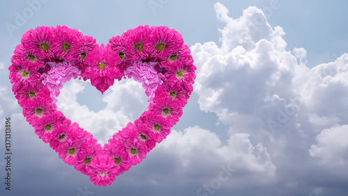 Heart shape flowe. Valentine concept.