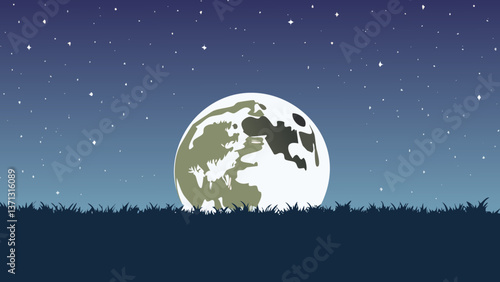 landscape with moon 
