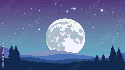 landscape with moon 