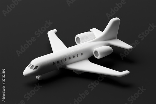 Wallpaper Mural White airplane model on dark background Sleek design twin engines detailed wings  Ready for takeoff Torontodigital.ca
