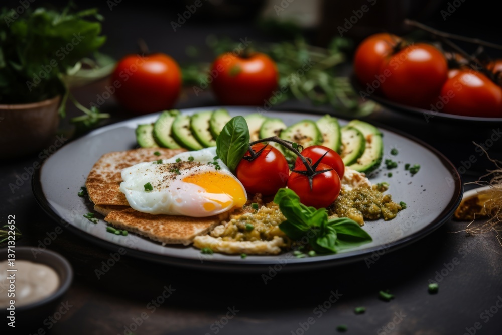 Close up of a protein breakfast in the real kitchen Close up of a protein breakfast in the real kitchen