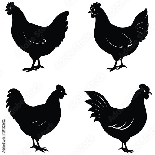 Chicken Silhouette Collection