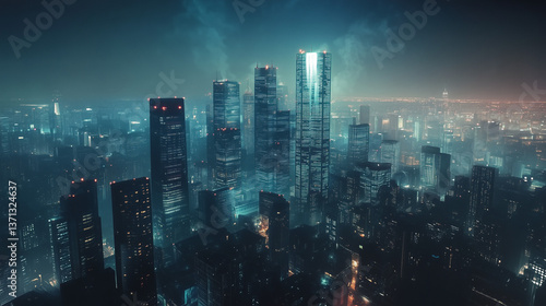 Wallpaper Mural hong kong skyline at night Torontodigital.ca