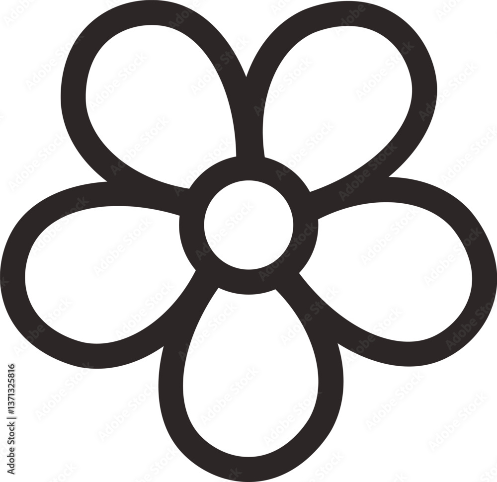 Simple Flower Outline Drawing Simple Flower Outline Drawing
