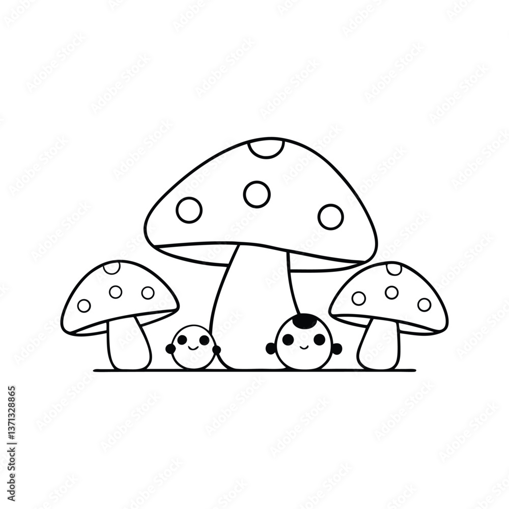 mushrooms on a white background coloring book mushrooms on a white background coloring book