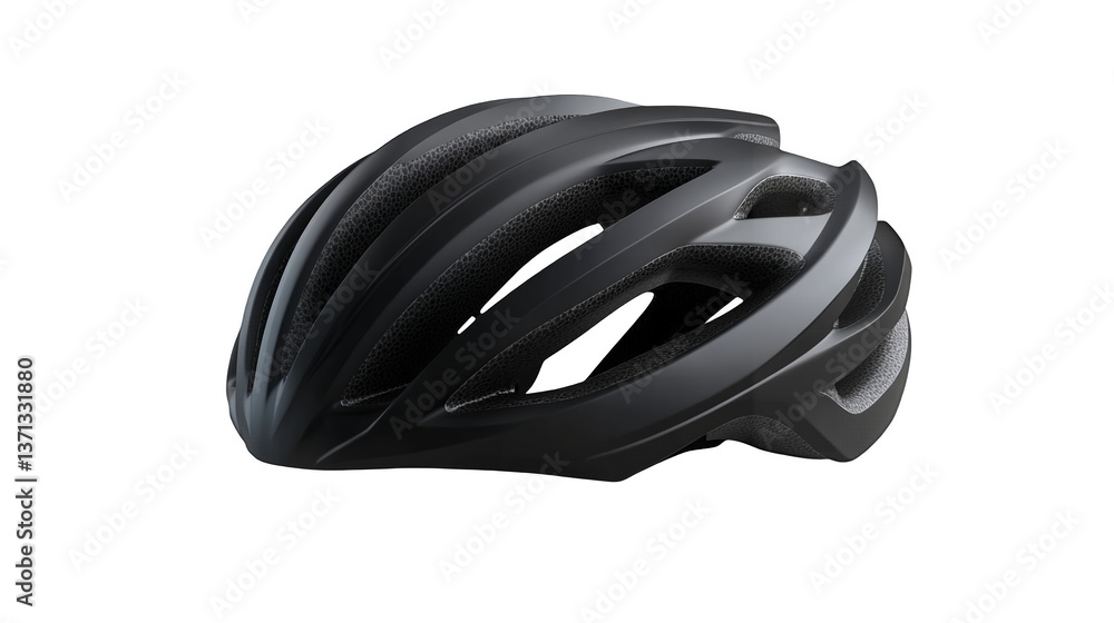 Sleek modern bike helmet with a matte finish isolated on a transparent background Sleek modern bike helmet with a matte finish isolated on a transparent background