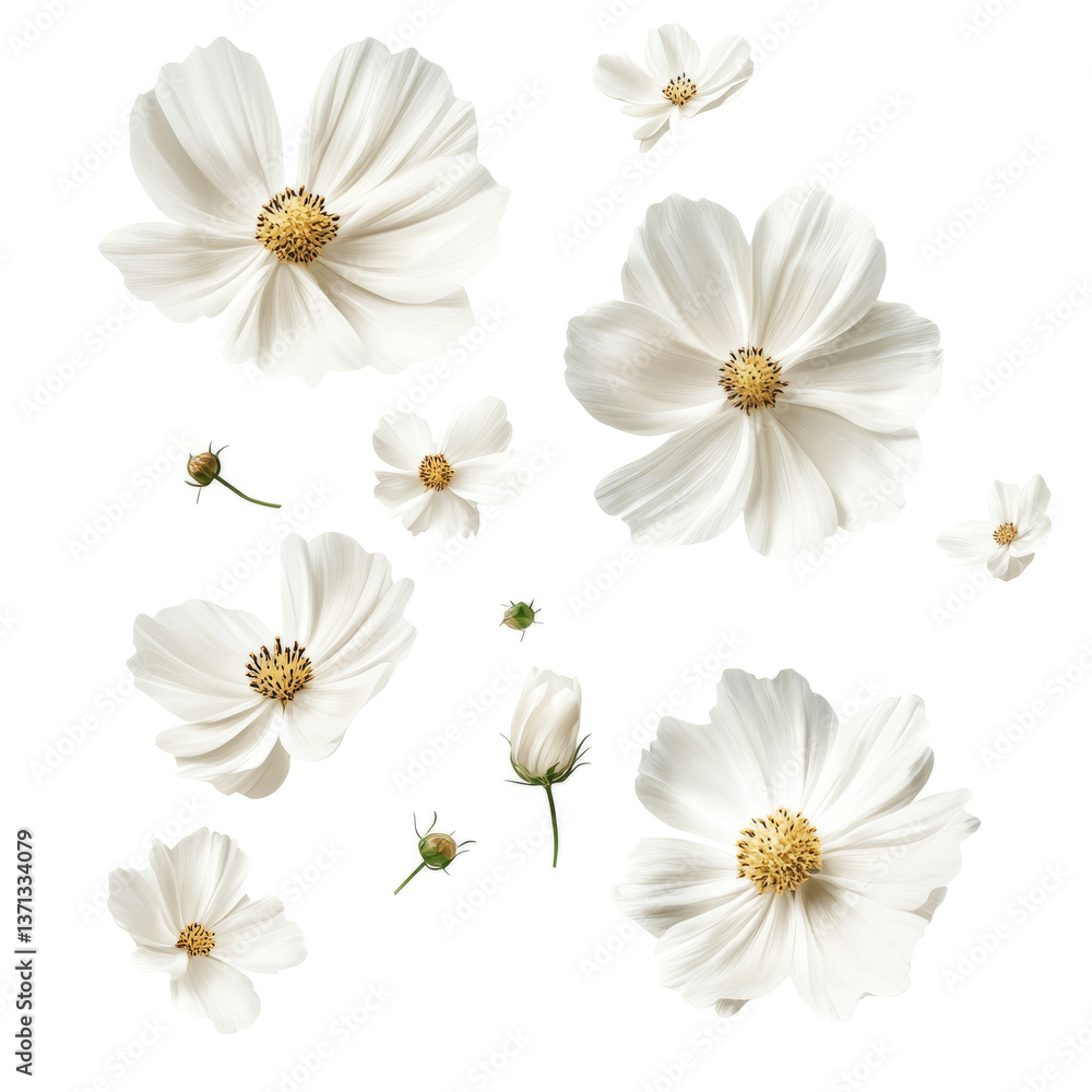 Fototapeta premium white daisies on white background.