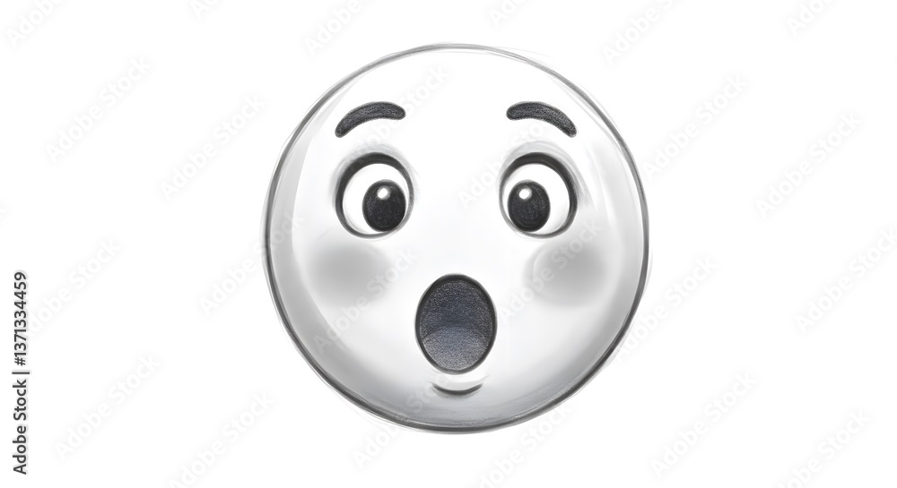 Fototapeta premium Surprised Face Emoji