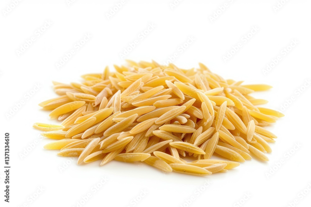 Clear Pixel Visual of Orzo Pasta Isolated on White Background Clear Pixel Visual of Orzo Pasta Isolated on White Background