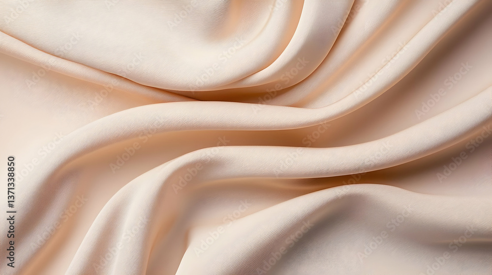 Fototapeta premium Close Up Of Draped Beige Fabric