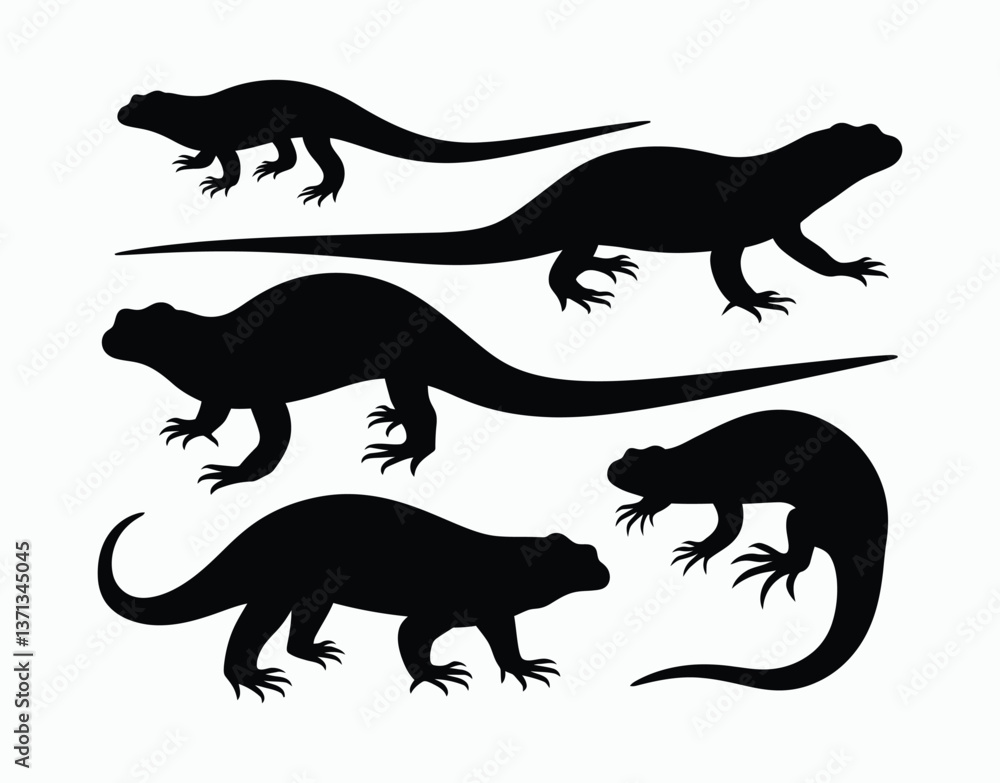 Naklejka premium Monitor Lizard Silhouette EPS Template