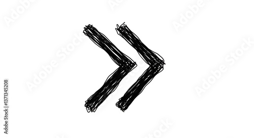 Greater-than symbol in hand-drawn style