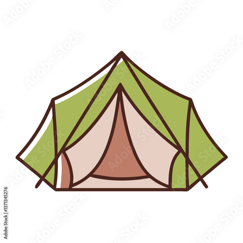 Camping Tent Icon for Outdoor Adventures, Survival Guides, or Travel Illustrations