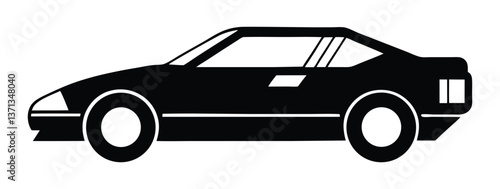A futuristic 80s concept car vector silhouette.