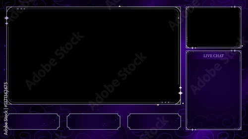 Intermission screen overlay for twitch and streaming. Fantasy and glow style