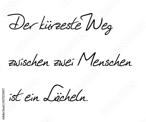 Ein Lächeln vermittelt Wärme und Sympathie und ist ein Zeichen der Wertschätzung. Worte mit Bedeutung in besonderer Schrift, vektor, vektor grafik, eps. Version 4
