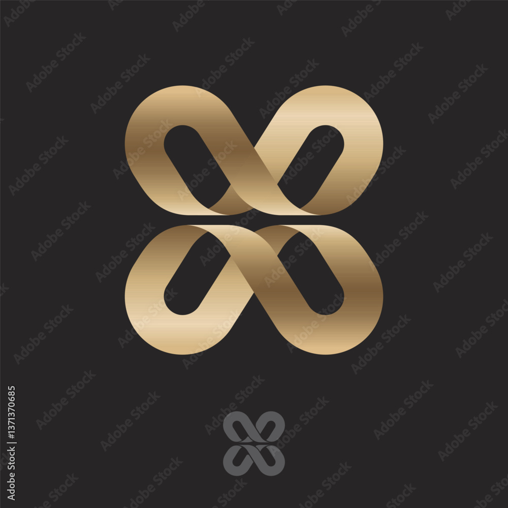 X logo. X monogram. Gold letter X consists of bended elements. App icon. X logo. X monogram. Gold letter X consists of bended elements. App icon.