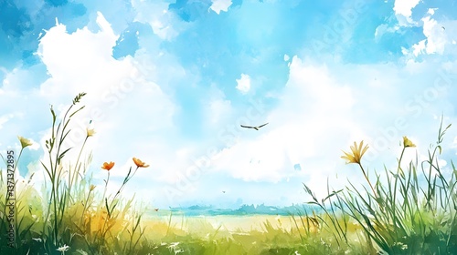 Vibrant Watercolor Summer Background for Graphic Design Projects